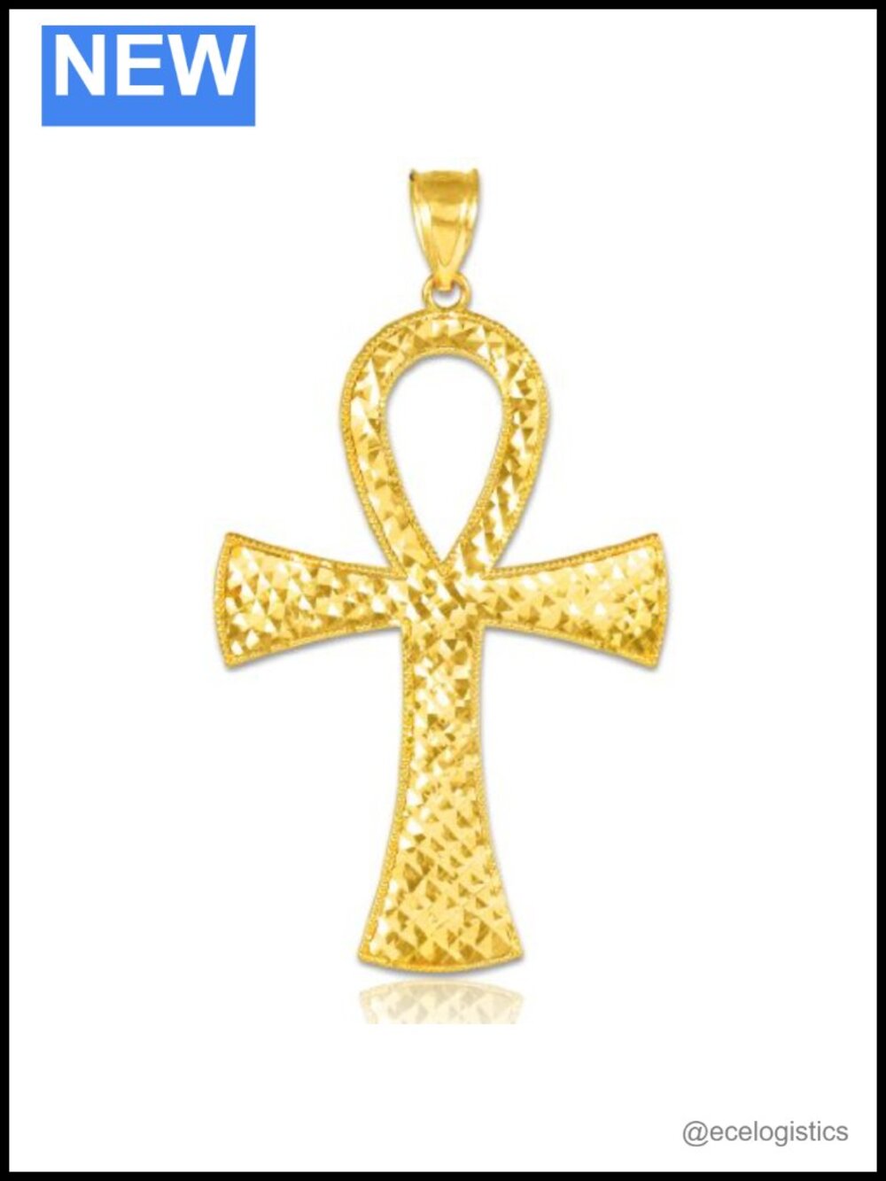 Solid Gold Ankh Cross Pendant - 10K or 14K